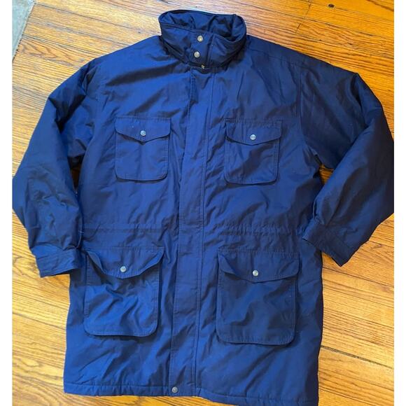 Lands End Winter Heavy Wool Lined Chore Coat Barn Men’s Tall XL 46-48 Navy - Picture 1 of 10